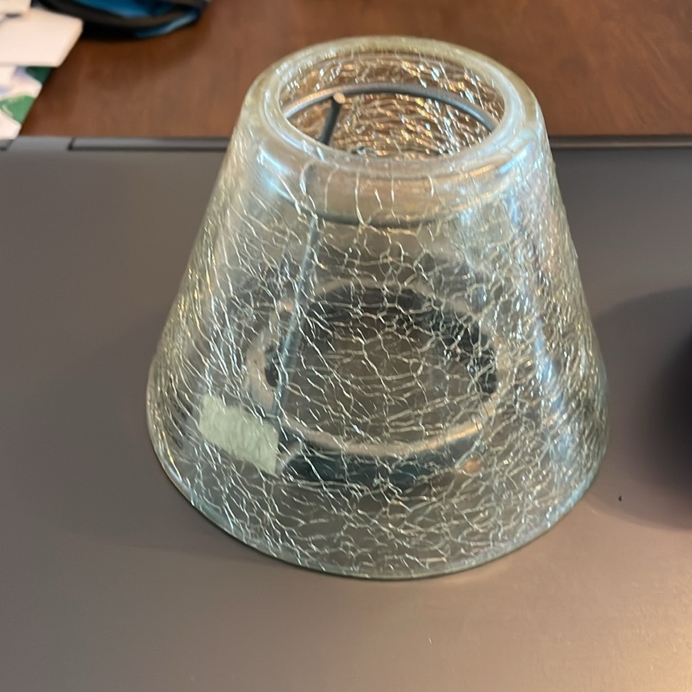 Crackle Glass candle shade made for White Barn Candle Company - Picture 2 of 3